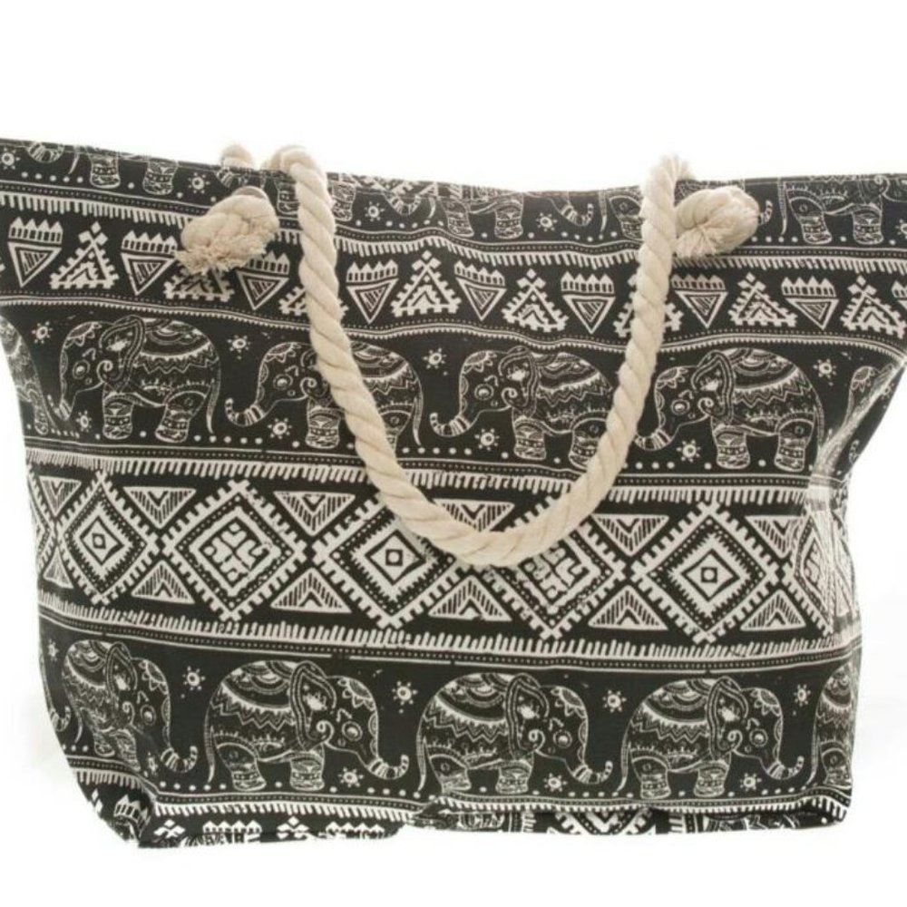 Black Elephant Beach Bag